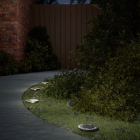 Luces solares suelo jardín con pico tierra blanco cálido 12