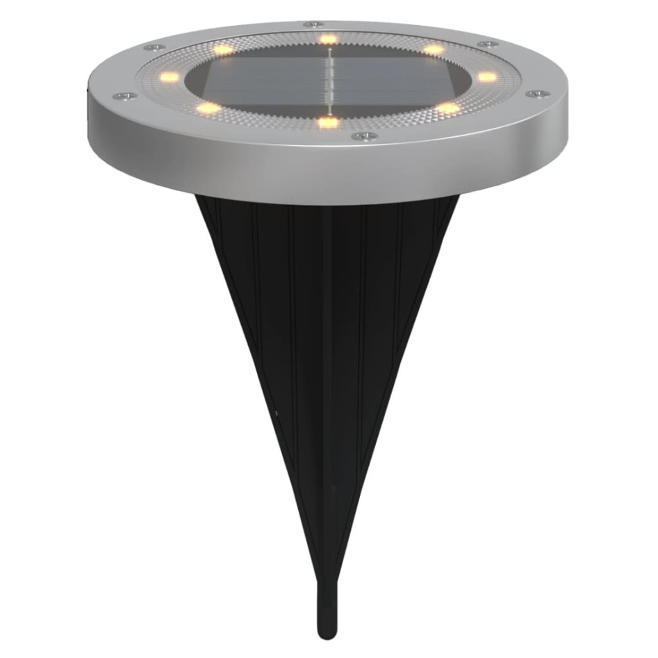 Luces solares suelo jardín con pico tierra blanco cálido 12