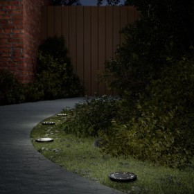 Luces solares suelo jardín con pico tierra blanco cálido 12