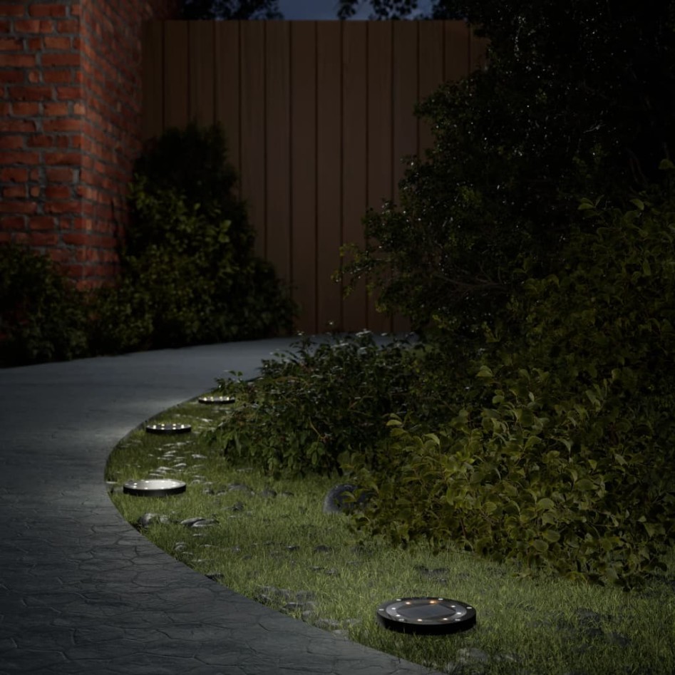 Luces solares suelo jardín con pico tierra blanco cálido 12