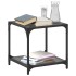 Mesa de centro superficie vidrio negra y acero 40x40x40