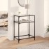 Mesa consola superficie vidrio transparente acero 60x35x81