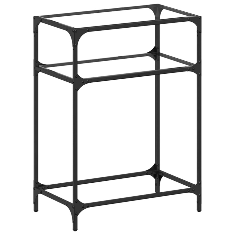 Mesa consola superficie vidrio transparente acero 60x35x81