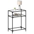 Mesa consola superficie vidrio transparente acero 60x35x81