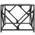 Mesa de centro de acero superficie de vidrio negro 50x50x41