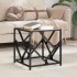 Mesa de centro de acero superficie de vidrio negra 40x40x41