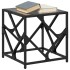 Mesa de centro de acero superficie de vidrio negra 40x40x41