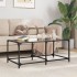 Mesa de centro superficie de vidrio acero negra 98,5x50x40