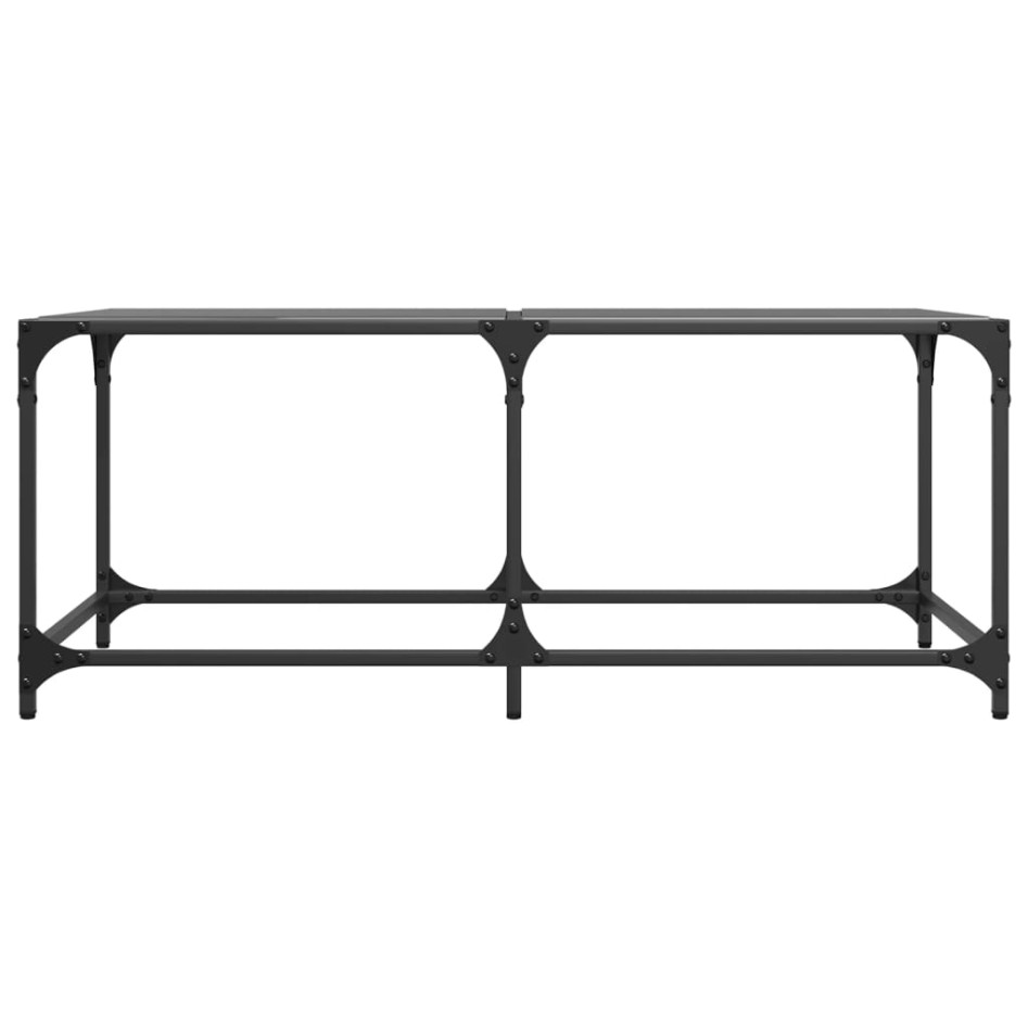 Mesa de centro superficie de vidrio acero negra 98,5x50x40