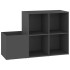 Zapatero de recibidor madera contrachapada gris 105x35,5x70