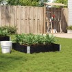 Jardinera de madera maciza de pino negra 100x100 cm