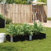 Jardinera de madera maciza de pino negro 150x50 cm