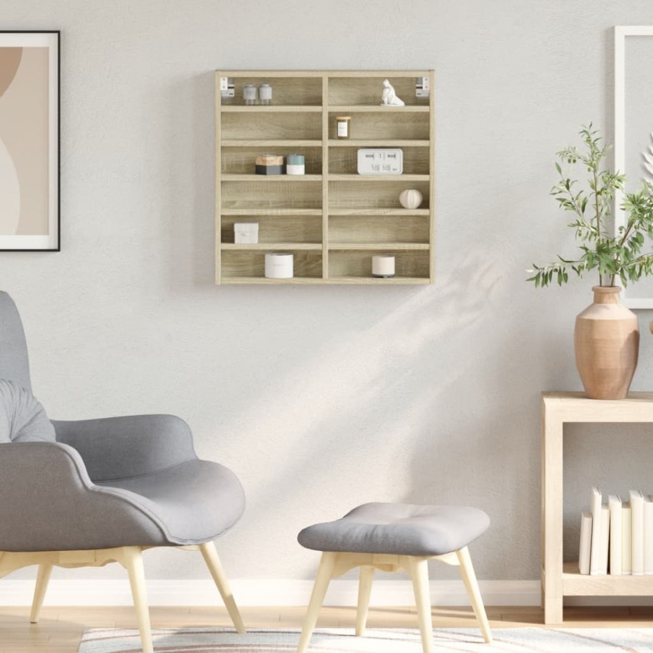 Vitrina de madera de ingeniería roble Sonoma 60x8,5x58