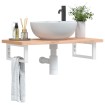 Soportes estante de lavabo 2uds tejado rectangular acero blanco