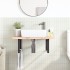 Soportes estante de lavabo 2 uds rectangular acero