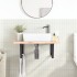Soportes estante de lavabo 2 unidades trapecio acero