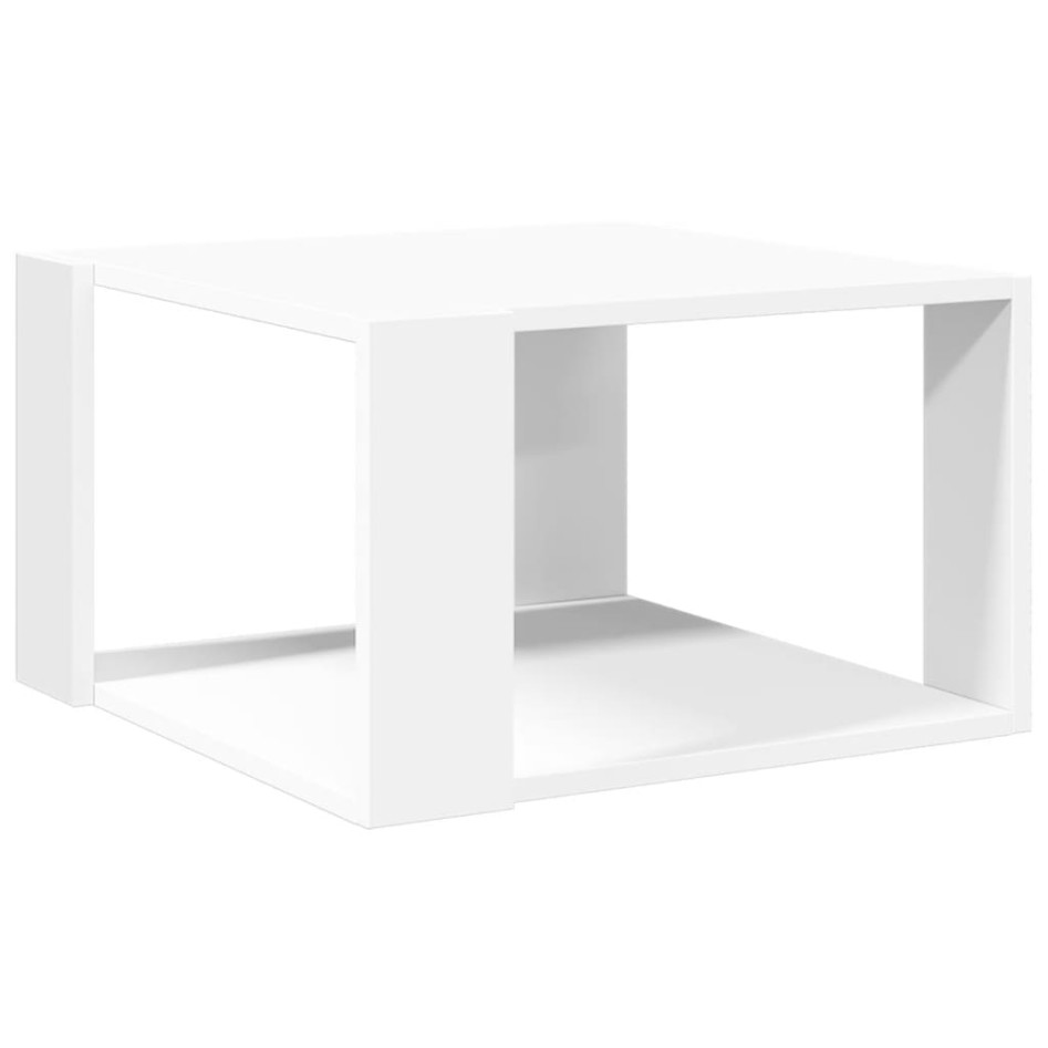 Mesa de centro madera de ingeniería blanca 51,5x51,5x30