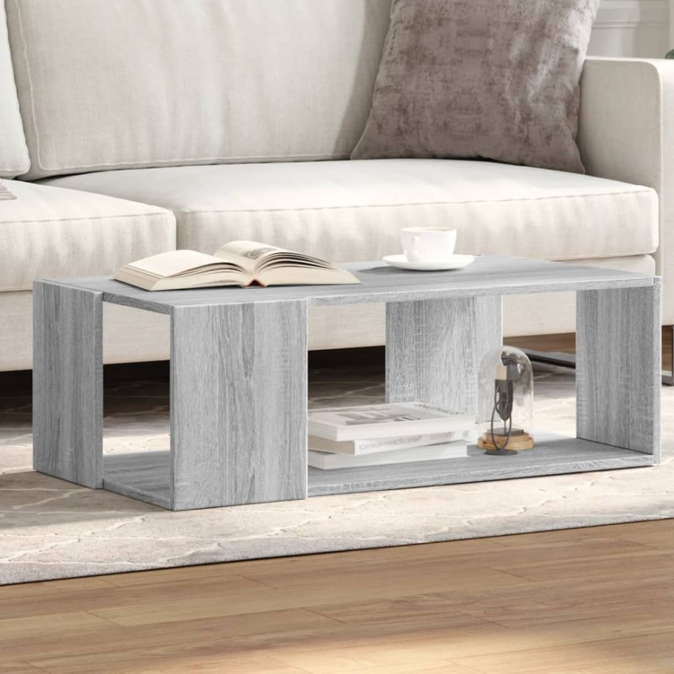 Mesa de centro madera de ingeniería gris Sonoma 89,5x48x30