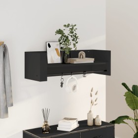 Estante de pared madera de ingeniería negro 100x35x30,5