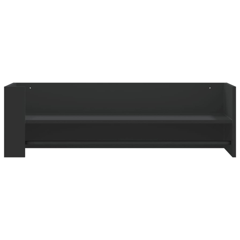 Estante de pared madera de ingeniería negro 100x35x30,5