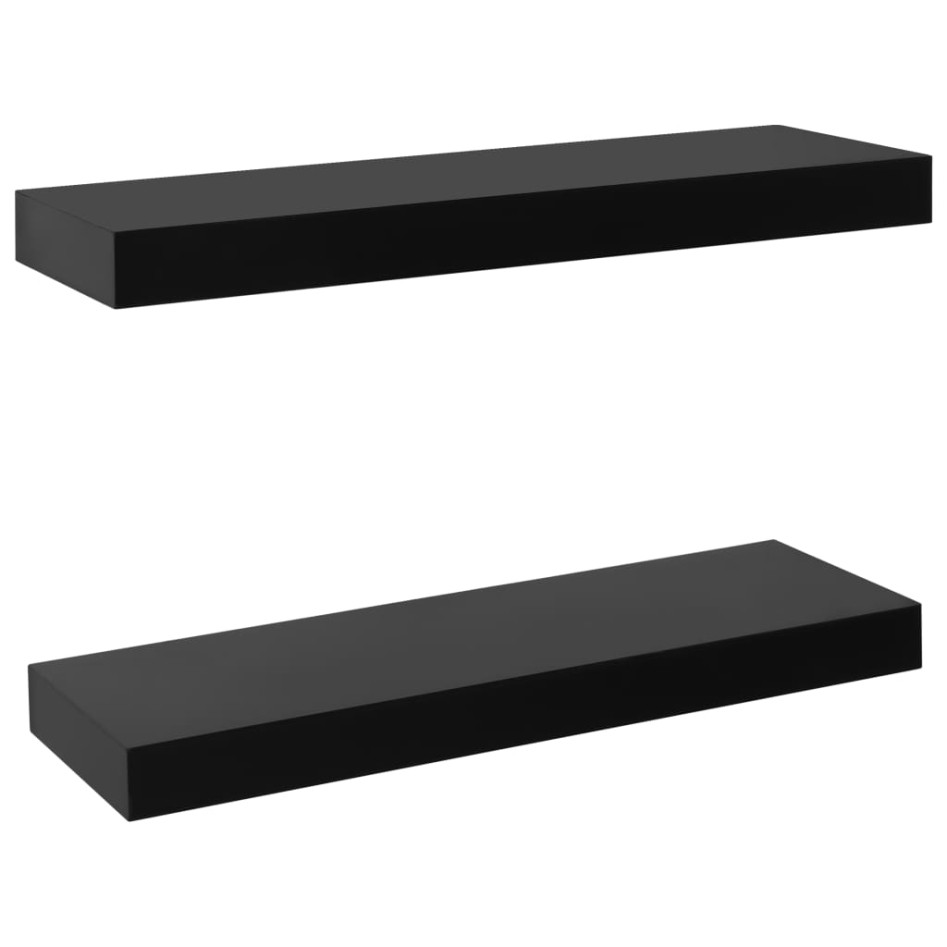 Estantes flotantes de pared 2 unidades negro 40x20x3,8