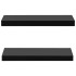 Estantes flotantes de pared 2 unidades negro 40x20x3,8