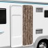 Cortina antimoscas chenilla beige y marrón oscuro 56x200