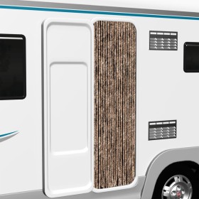 Cortina antimoscas chenilla beige y marrón oscuro 56x200