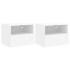 Muebles de pared TV 2 uds madera ingeniería blanco 40x30x30