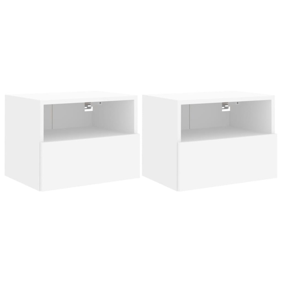 Muebles de pared TV 2 uds madera ingeniería blanco 40x30x30