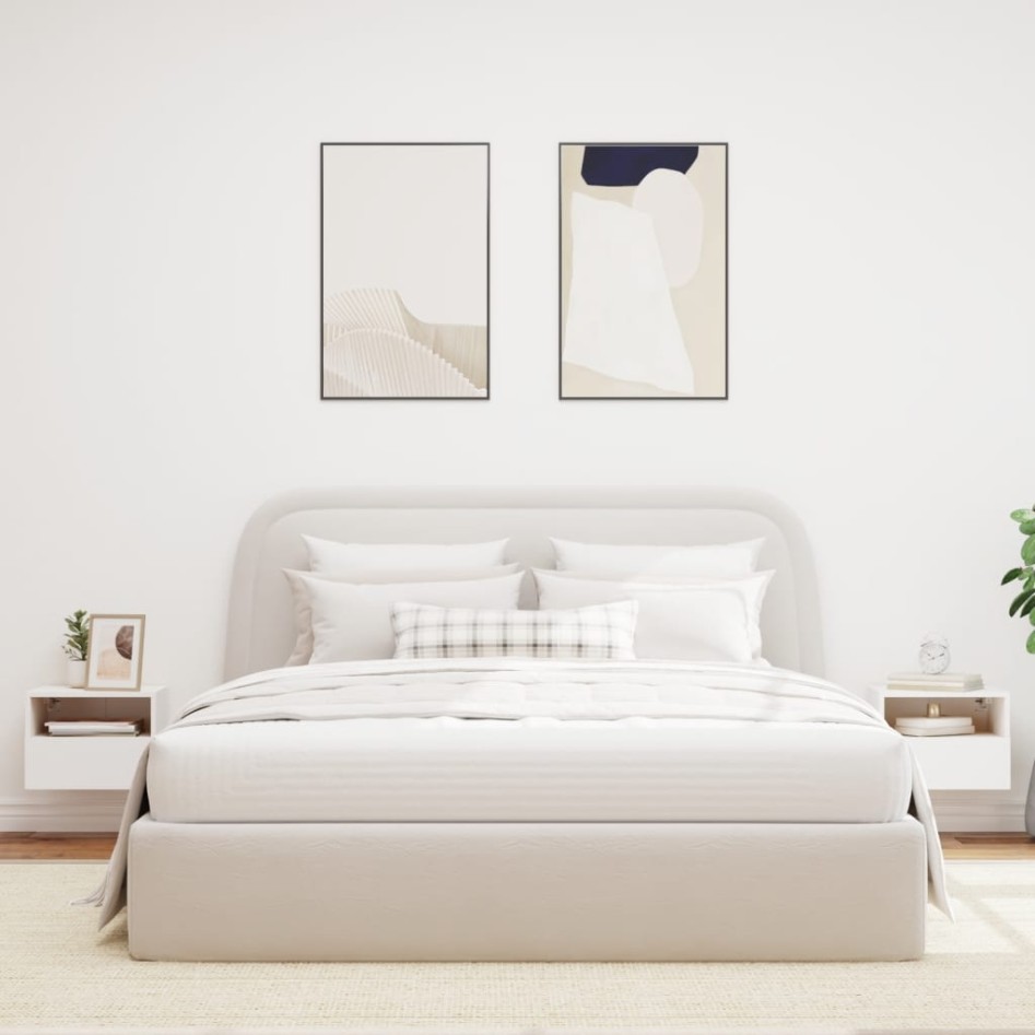 Muebles de pared TV 2 uds madera ingeniería blanco 40x30x30