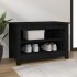 Banco zapatero madera de pino maciza negro 70x38x45,5
