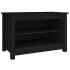 Banco zapatero madera de pino maciza negro 70x38x45,5