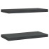 Estantes de pared 2 uds acero inoxidable negro 50x23,5x3