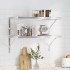 Estantes de pared 2 uds acero inoxidable plateado 75x40x3