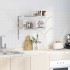 Estantes de pared 2 uds acero inoxidable plateado 75x40x3