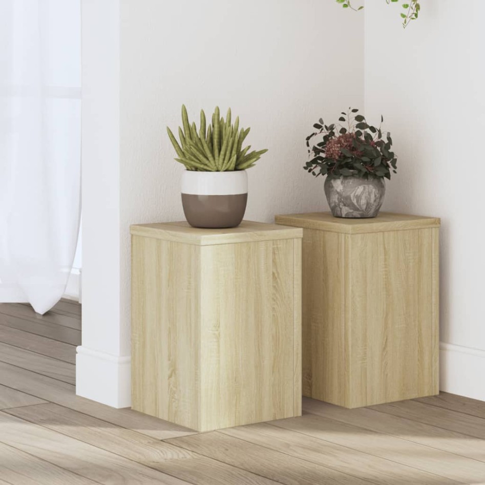 Soportes de plantas 2 uds madera roble Sonoma 20x20x30