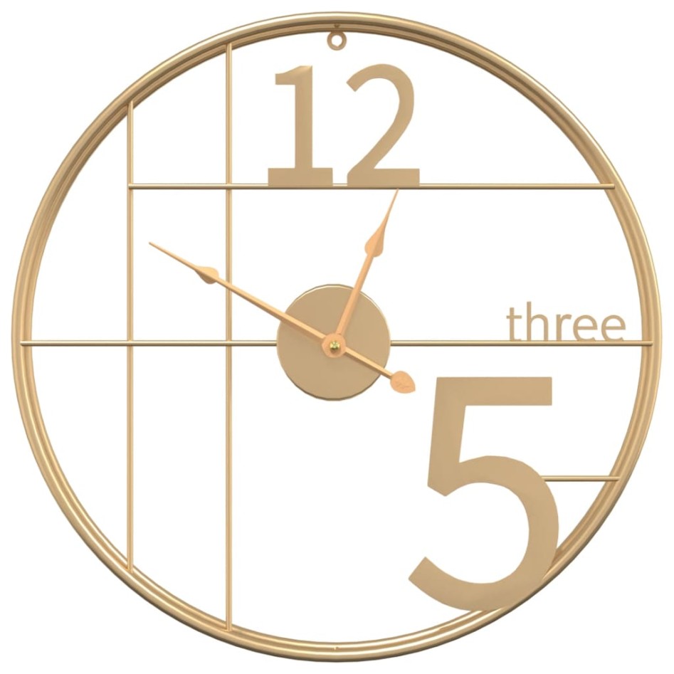 Reloj de pared de hierro dorado Ø50