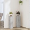 Soportes de plantas 2 uds madera gris hormigón 17x17x60 cm