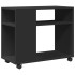 Mesa auxiliar con ruedas madera de ingeniería negra 70x35x60