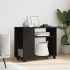 Mesa auxiliar con ruedas madera de ingeniería negra 70x35x60