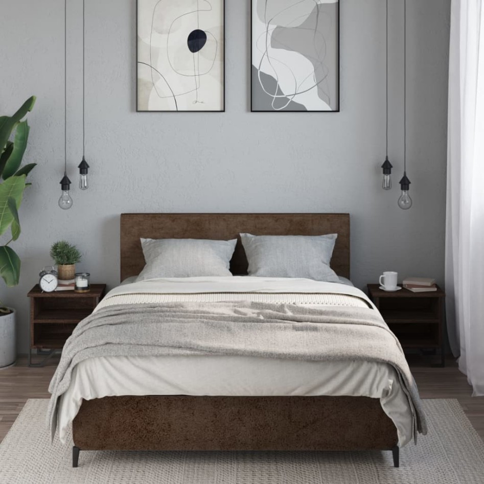 Mesitas noche 2 uds madera ingeniería marrón roble 40x30x40