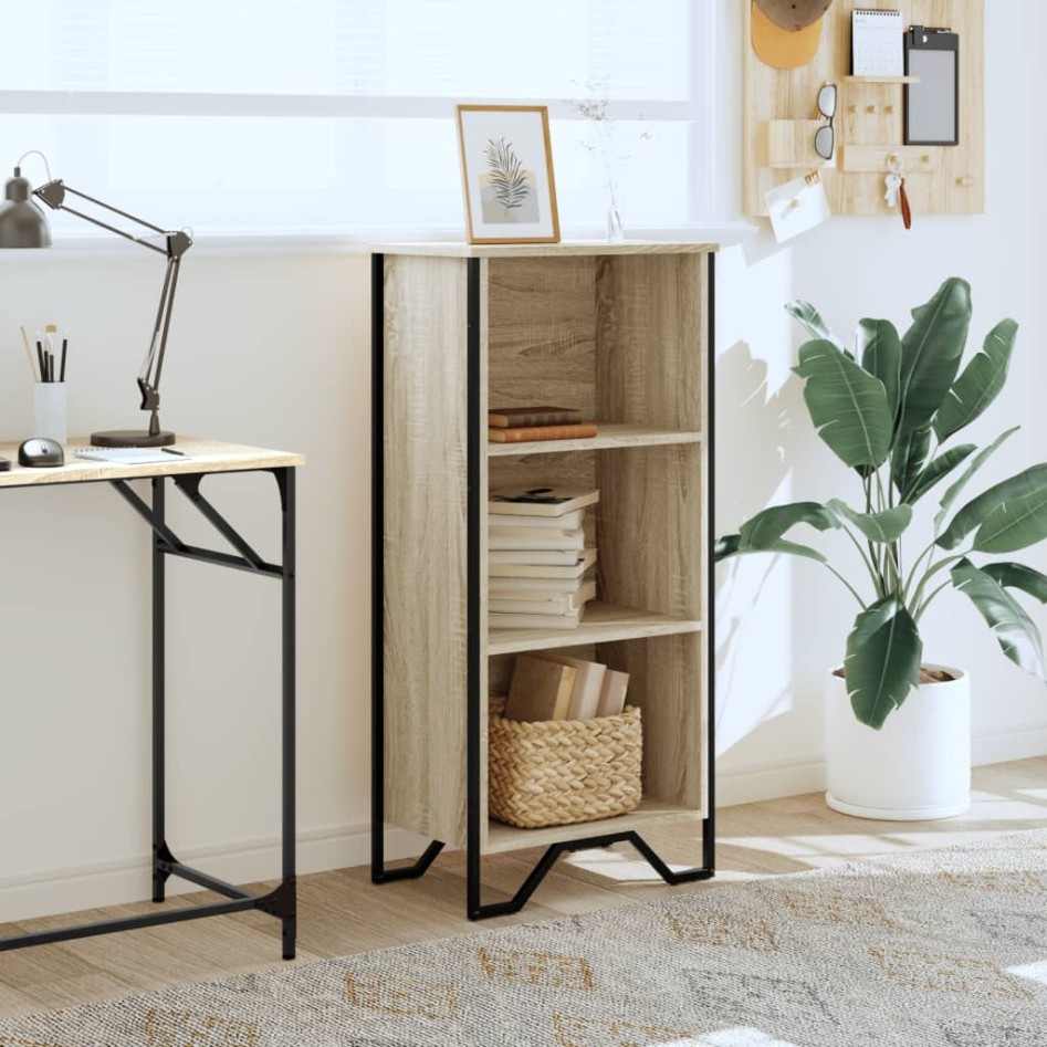 Estantería de madera de ingeniería roble Sonoma 50x31x106