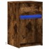 Mesita de noche con luces LED madera ingeniería roble
