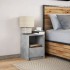 Mesita de noche con luces LED madera ingeniería gris