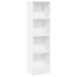 Estantería de madera de ingeniería blanca 40x24x143