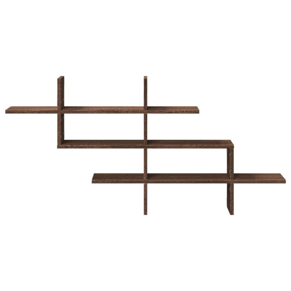 Estante pared madera ingeniería marrón roble 124,5x18x60,5