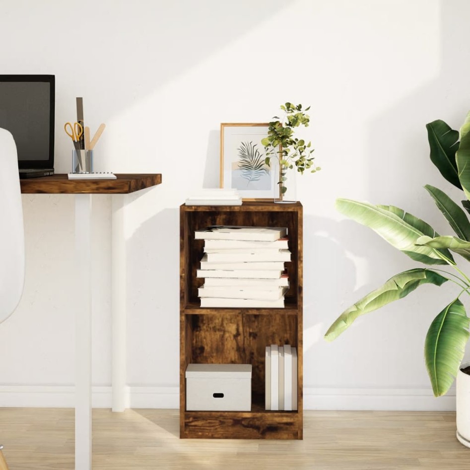 Estantería madera de ingeniería roble ahumado 40x24x76