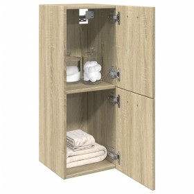 Armario de baño madera contrachapada roble Sonoma 30x30x80