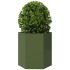 Jardinera hexagonal de acero verde 46x40x45